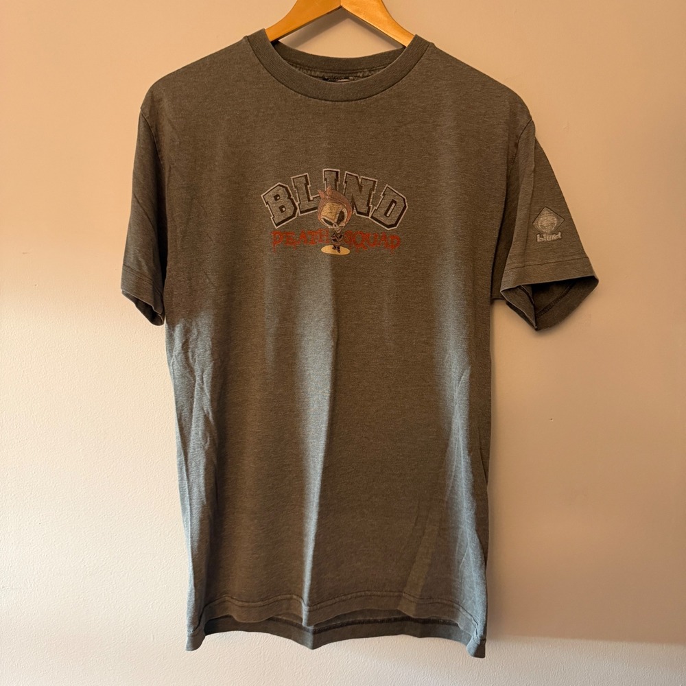 Blind Skateboards Death Squad Graphic T-Shirt Mens Medium Gray Reaper Logo Tee